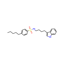 CCCCCc1ccc(S(=O)(=O)NCCCCc2c[nH]c3ccccc23)cc1 ZINC000014978349