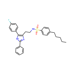 CCCCCc1ccc(S(=O)(=O)NCCc2nc(-c3ccccc3)[nH]c2-c2ccc(F)cc2)cc1 ZINC000014978175