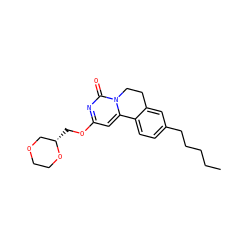 CCCCCc1ccc2c(c1)CCn1c-2cc(OC[C@H]2COCCO2)nc1=O ZINC000142898417