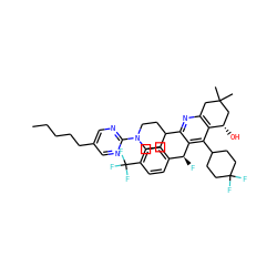 CCCCCc1cnc(N2CCC(c3nc4c(c(C5CCC(F)(F)CC5)c3[C@@H](F)c3ccc(C(F)(F)F)cc3)[C@@H](O)CC(C)(C)C4)CC2)nc1 ZINC000200016764