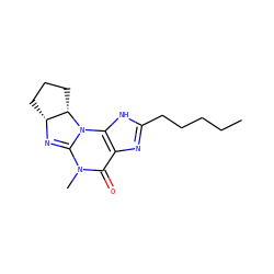 CCCCCc1nc2c([nH]1)N1C(=N[C@@H]3CCC[C@@H]31)N(C)C2=O ZINC000028222108