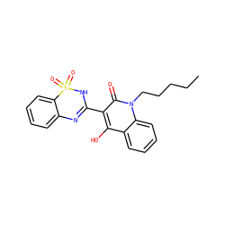 CCCCCn1c(=O)c(C2=Nc3ccccc3S(=O)(=O)N2)c(O)c2ccccc21 ZINC000100504349