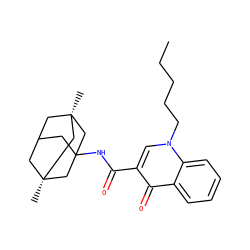 CCCCCn1cc(C(=O)NC23CC4C[C@](C)(C2)C[C@@](C)(C4)C3)c(=O)c2ccccc21 ZINC000013678329