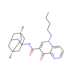 CCCCCn1cc(C(=O)NC23CC4C[C@](C)(C2)C[C@@](C)(C4)C3)c(=O)c2ncccc21 ZINC000028864727