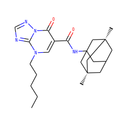 CCCCCn1cc(C(=O)NC23CC4C[C@](C)(C2)C[C@@](C)(C4)C3)c(=O)n2ncnc12 ZINC000653720470