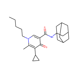 CCCCCn1cc(C(=O)NC23CC4CC(CC(C4)C2)C3)c(=O)c(C2CC2)c1C ZINC000095555113