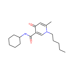 CCCCCn1cc(C(=O)NC2CCCCC2)c(=O)cc1C ZINC000095553338