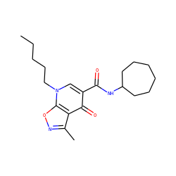 CCCCCn1cc(C(=O)NC2CCCCCC2)c(=O)c2c(C)noc21 ZINC000095595501