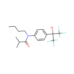 CCCCN(C(=O)C(C)C)c1ccc(C(O)(C(F)(F)F)C(F)(F)F)cc1 ZINC000013682553