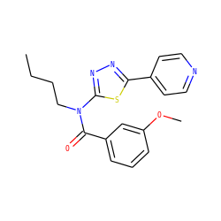 CCCCN(C(=O)c1cccc(OC)c1)c1nnc(-c2ccncc2)s1 ZINC000095559962
