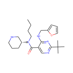 CCCCN(C(=O)c1cnc(C(C)(C)C)nc1NCc1ccco1)[C@@H]1CCCNC1 ZINC000168426769