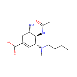 CCCCN(C)[C@@H]1C=C(C(=O)O)C[C@H](N)[C@H]1NC(C)=O ZINC000014944905