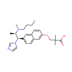 CCCCN(C)[C@H](C)[C@@H](c1ccc2cc(OCC(C)(C)C(=O)O)ccc2c1)n1ccnc1 ZINC000040556596