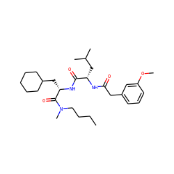 CCCCN(C)C(=O)[C@H](CC1CCCCC1)NC(=O)[C@H](CC(C)C)NC(=O)Cc1cccc(OC)c1 ZINC000029558310