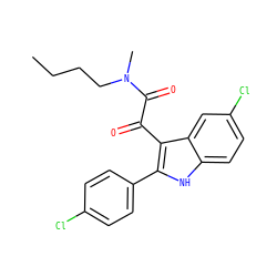 CCCCN(C)C(=O)C(=O)c1c(-c2ccc(Cl)cc2)[nH]c2ccc(Cl)cc12 ZINC000040862524