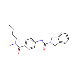 CCCCN(C)C(=O)c1ccc(NC(=O)N2Cc3ccccc3C2)cc1 ZINC000167844370