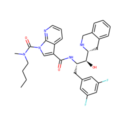 CCCCN(C)C(=O)n1cc(C(=O)N[C@@H](Cc2cc(F)cc(F)c2)[C@H](O)[C@H]2Cc3ccccc3CN2)c2cccnc21 ZINC000073169131