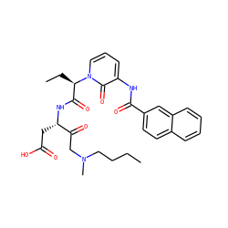 CCCCN(C)CC(=O)[C@H](CC(=O)O)NC(=O)[C@@H](CC)n1cccc(NC(=O)c2ccc3ccccc3c2)c1=O ZINC000028101114