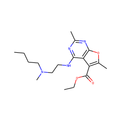 CCCCN(C)CCNc1nc(C)nc2oc(C)c(C(=O)OCC)c12 ZINC000015727427