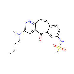 CCCCN(C)c1cnc2ccc3ccc(NS(C)(=O)=O)cc3c(=O)c2c1 ZINC000101425552