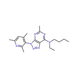 CCCCN(CC)c1nc(C)nc2c1nnn2-c1c(C)cc(C)nc1C ZINC000013794980