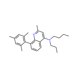 CCCCN(CCC)c1cc(C)nc2c(-c3c(C)cc(C)cc3C)cccc12 ZINC000013553467