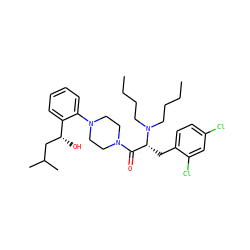 CCCCN(CCCC)[C@H](Cc1ccc(Cl)cc1Cl)C(=O)N1CCN(c2ccccc2[C@H](O)CC(C)C)CC1 ZINC000044360413