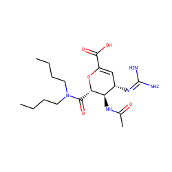 CCCCN(CCCC)C(=O)[C@@H]1OC(C(=O)O)=C[C@H](N=C(N)N)[C@H]1NC(C)=O ZINC000026748461