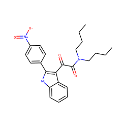 CCCCN(CCCC)C(=O)C(=O)c1c(-c2ccc([N+](=O)[O-])cc2)[nH]c2ccccc12 ZINC000040429864