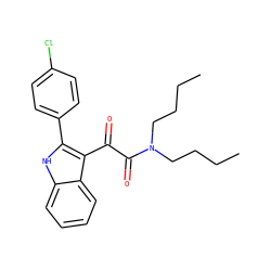 CCCCN(CCCC)C(=O)C(=O)c1c(-c2ccc(Cl)cc2)[nH]c2ccccc12 ZINC000013560049