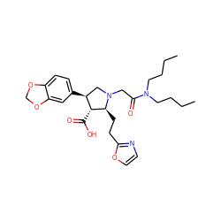 CCCCN(CCCC)C(=O)CN1C[C@H](c2ccc3c(c2)OCO3)[C@@H](C(=O)O)[C@@H]1CCc1ncco1 ZINC000013780908
