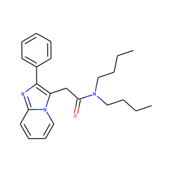 CCCCN(CCCC)C(=O)Cc1c(-c2ccccc2)nc2ccccn12 ZINC000002022418
