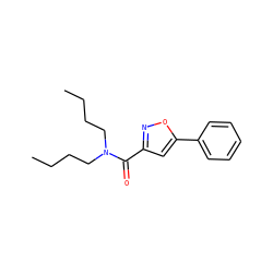 CCCCN(CCCC)C(=O)c1cc(-c2ccccc2)on1 ZINC000072119026
