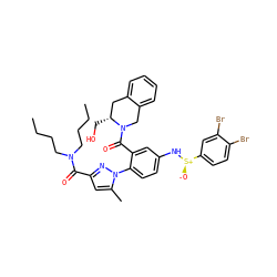 CCCCN(CCCC)C(=O)c1cc(C)n(-c2ccc(N[S@+]([O-])c3ccc(Br)c(Br)c3)cc2C(=O)N2Cc3ccccc3C[C@H]2CO)n1 ZINC001772622989