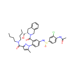 CCCCN(CCCC)C(=O)c1cc(C)n(-c2ccc(N[S@@+]([O-])c3ccc(NC(C)=O)c(Cl)c3)cc2C(=O)N2Cc3ccccc3C[C@H]2CO)n1 ZINC001772604774