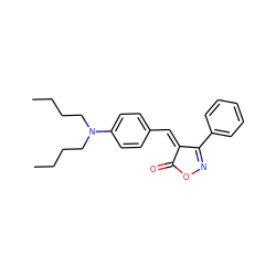 CCCCN(CCCC)c1ccc(/C=C2\C(=O)ON=C2c2ccccc2)cc1 ZINC000034799880