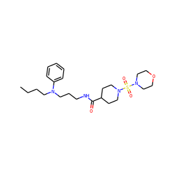 CCCCN(CCCNC(=O)C1CCN(S(=O)(=O)N2CCOCC2)CC1)c1ccccc1 ZINC000004056881