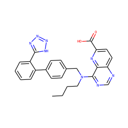 CCCCN(Cc1ccc(-c2ccccc2-c2nnn[nH]2)cc1)c1ncnc2ccc(C(=O)O)nc12 ZINC000001537676