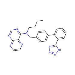 CCCCN(Cc1ccc(-c2ccccc2-c2nnn[nH]2)cc1)c1ncnc2nccnc12 ZINC000029469482