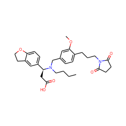 CCCCN(Cc1ccc(CCCN2C(=O)CCC2=O)c(OC)c1)[C@@H](CC(=O)O)c1ccc2c(c1)CCO2 ZINC000225166158