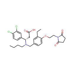 CCCCN(Cc1ccc(OCCN2C(=O)CCC2=O)c(CC)c1)[C@@H](CC(=O)O)c1ccc(Cl)c(Cl)c1 ZINC000207180780