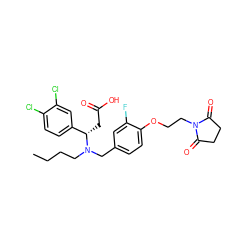 CCCCN(Cc1ccc(OCCN2C(=O)CCC2=O)c(F)c1)[C@@H](CC(=O)O)c1ccc(Cl)c(Cl)c1 ZINC000207099611
