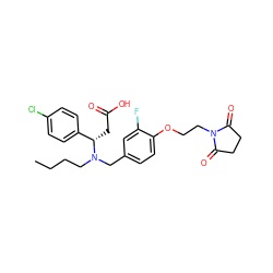 CCCCN(Cc1ccc(OCCN2C(=O)CCC2=O)c(F)c1)[C@@H](CC(=O)O)c1ccc(Cl)cc1 ZINC000225122076