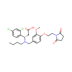 CCCCN(Cc1ccc(OCCN2C(=O)CCC2=O)c(OC)c1)[C@@H](CC(=O)O)c1ccc(Cl)cc1Cl ZINC000225148089
