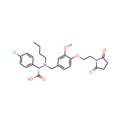 CCCCN(Cc1ccc(OCCN2C(=O)CCC2=O)c(OC)c1)[C@H](C(=O)O)c1ccc(Cl)cc1 ZINC000220755227