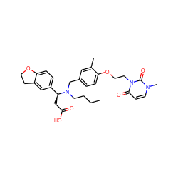 CCCCN(Cc1ccc(OCCn2c(=O)ccn(C)c2=O)c(C)c1)[C@@H](CC(=O)O)c1ccc2c(c1)CCO2 ZINC000225142993