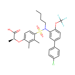 CCCCN(c1cc(-c2ccc(Cl)cc2)ccc1OC(F)(F)F)S(=O)(=O)c1ccc(O[C@@H](C)C(=O)O)c(C)c1C ZINC000071329638