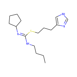 CCCCN/C(=N/C1CCCC1)SCCCc1c[nH]cn1 ZINC000073157836