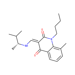 CCCCN1C(=O)/C(=C/N[C@H](C)C(C)C)C(=O)c2cccc(C)c21 ZINC000473108869