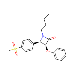 CCCCN1C(=O)[C@@H](Oc2ccccc2)[C@H]1c1ccc(S(C)(=O)=O)cc1 ZINC000098083992